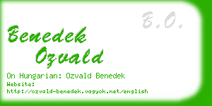 benedek ozvald business card